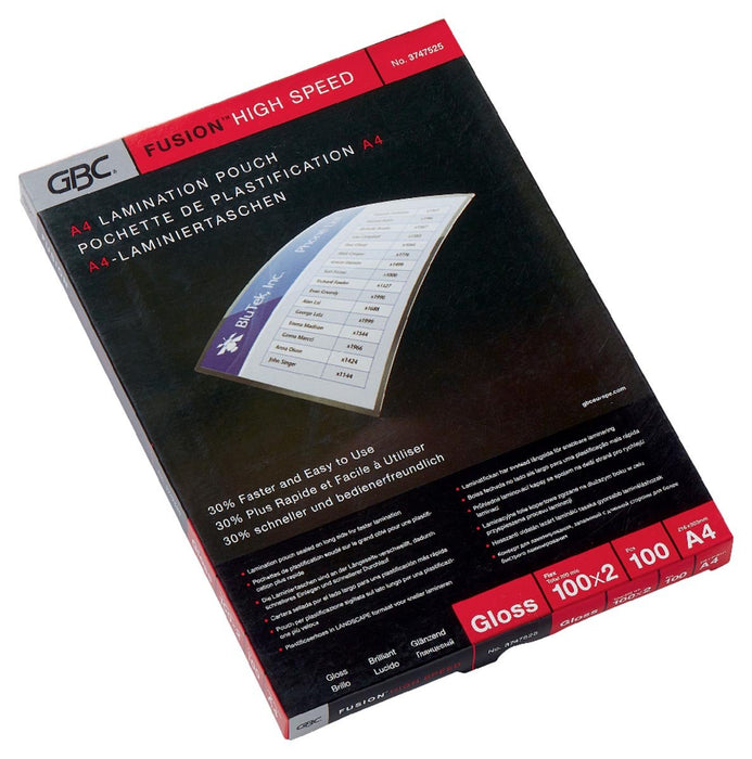 GBC HighSpeed lamineerhoes ft A4, 200 micron (2 x 100 micron), pak van 100 stuks - OfficeTown