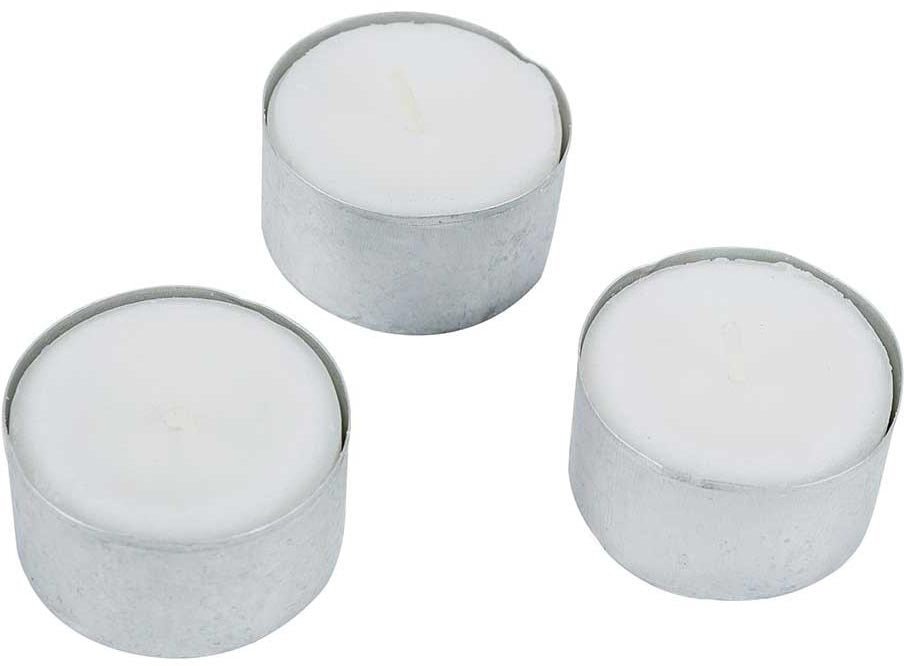 Geurige & Stijlvolle theelichtjes 8H, wit, 50 stuks - OfficeTown