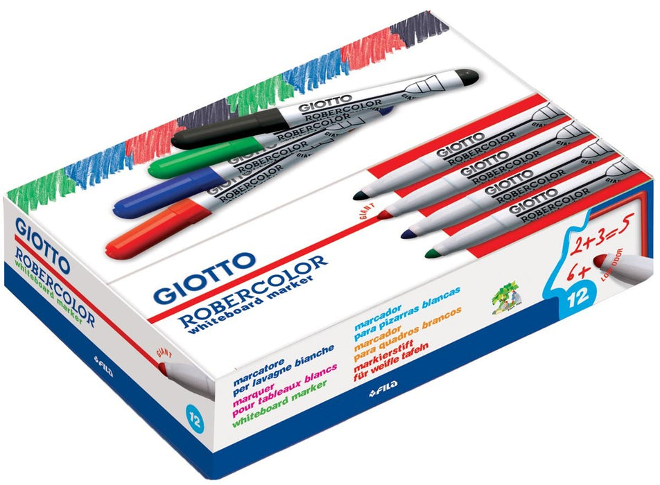 Giotto Robercolor whiteboardmarker maxi, ronde punt, groen 12 stuks - OfficeTown