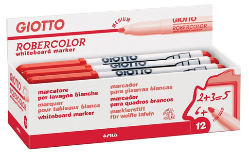 Giotto Robercolor whiteboardmarker, medium, ronde punt, rood 12 stuks - OfficeTown