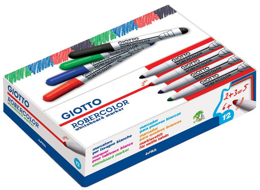 Giotto Robercolor witbordmarker maxi, ronde punt, zwart 12 stuks - OfficeTown