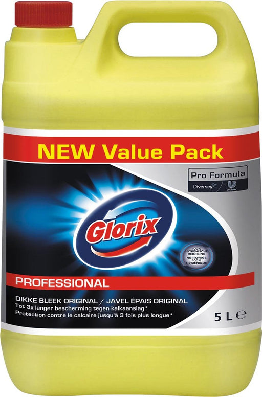 Glorix Pro Formula toiletreiniger dikke bleek Original met chloor, fles van 5 l - OfficeTown