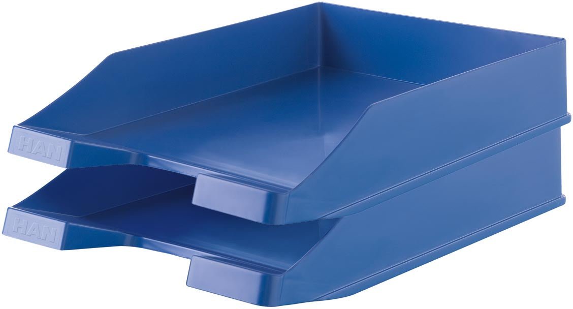 Han Karma brievenbak, stapelbaar en inschuifbaar, ft A4/C4, eco - blauw 10 stuks - OfficeTown