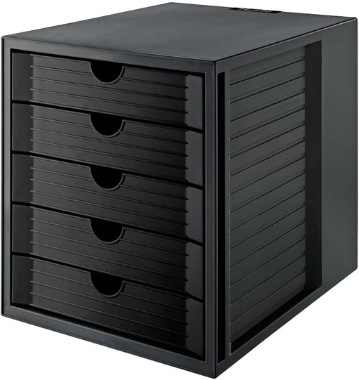 Han ladenblok Systembox Karma, met 5 gesloten laden, eco - zwart - OfficeTown