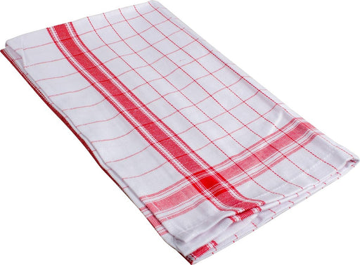Handdoek Adalynne, ft 50 x 70 cm, geruit, rood, pak van 6 stuks - OfficeTown