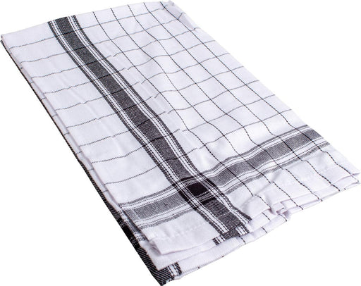 Handdoek Adalynne, ft 50 x 70 cm, geruit, zwart, pak van 6 stuks - OfficeTown