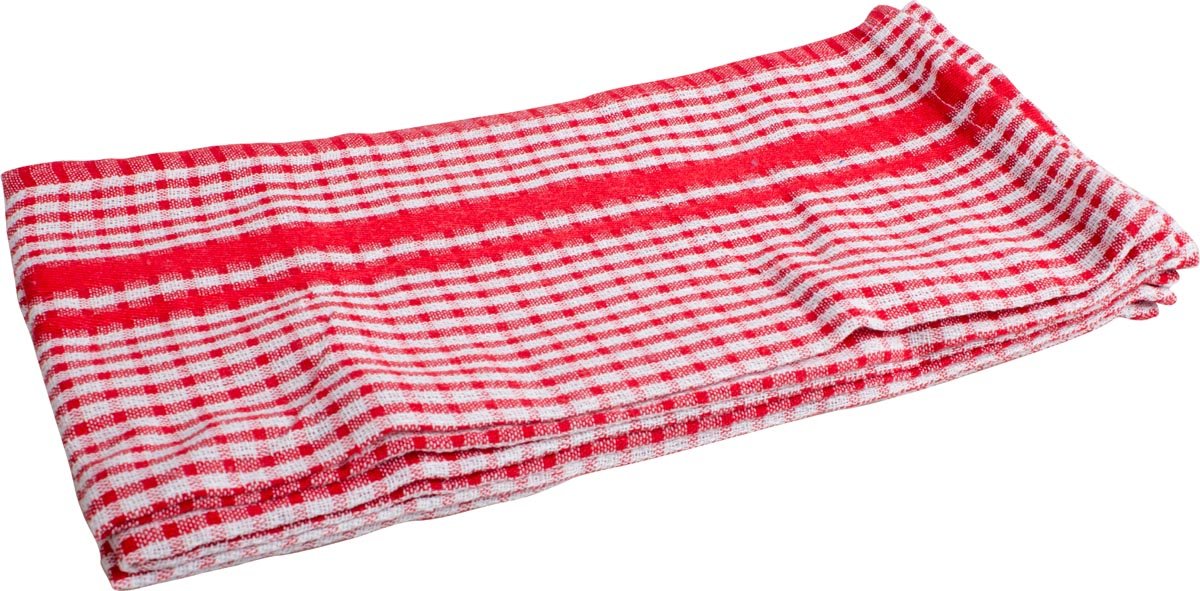 Handdoek, ft 50 x 70 cm, gewafeld, rood, pak van 3 stuks - OfficeTown