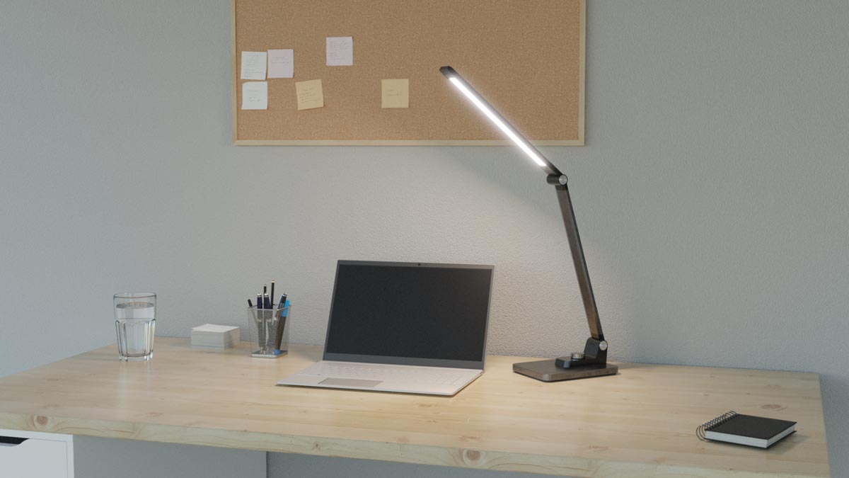 Hansa bureaulamp Breeze, LED, grijs - OfficeTown