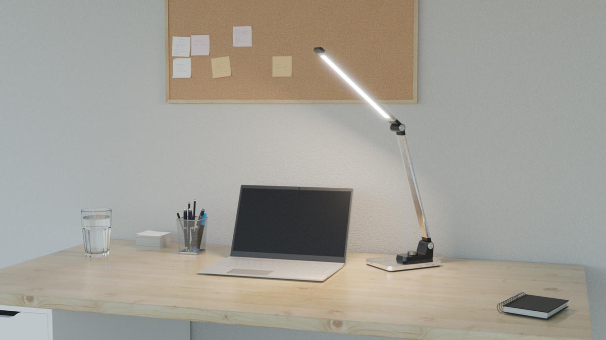 Hansa bureaulamp Breeze, LED, zilver - OfficeTown
