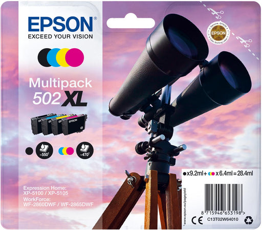 Inktcartridge Epson 502XL, 470 - 550 pagina's, OEM C13T02W64010, 4 kleuren - OfficeTown