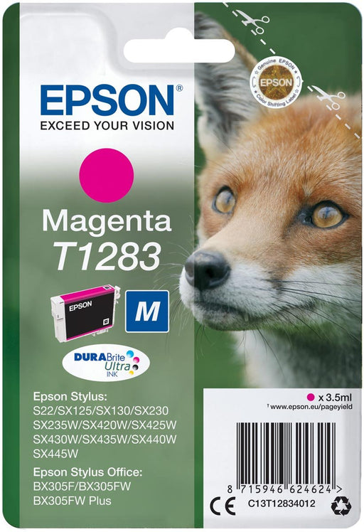 Inktcartridge Epson T1283, 140 pagina's, OEM C13T12834012, magenta - OfficeTown