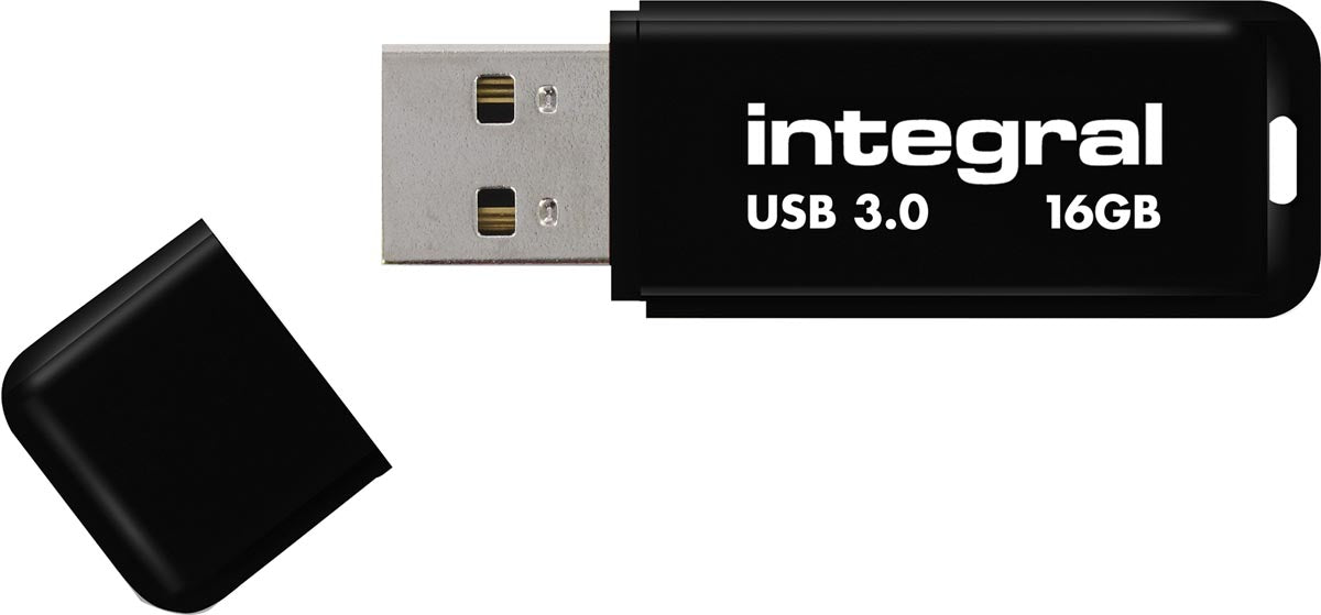 Integral USB - stick 3.0, 16 GB, Zwart - OfficeTown