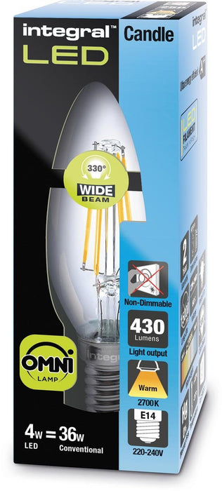 Integrale Kaars LED - lamp E14, niet dimbaar, 2.700 K, 4 W, 470 lumen - OfficeTown