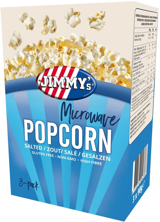 Jimmy's Popcorn Microwave, zout, doos van 3 x 90 g 12 stuks - OfficeTown