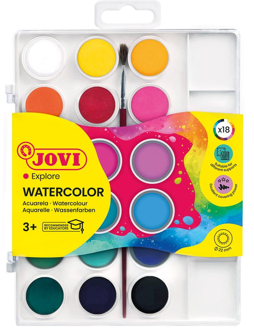 Jovi aquarelverf, 18 napjes doos + penseel - OfficeTown