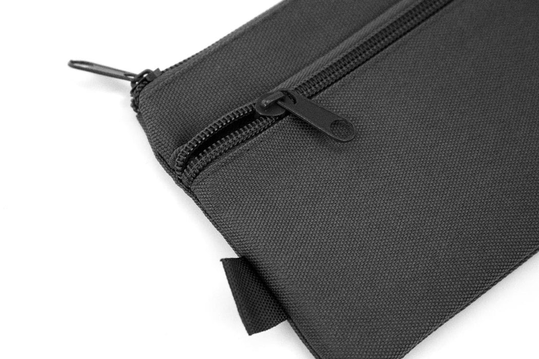 Kangaro etui met platte vorm en 2 ritsen, 21 x 11 cm, zwart - OfficeTown