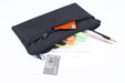 Kangaro etui met platte vorm en 2 ritsen, 21 x 11 cm, zwart - OfficeTown