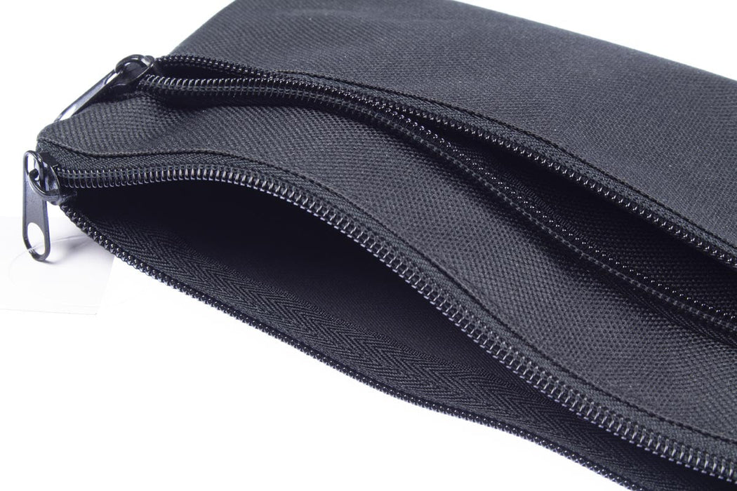 Kangaro etui met platte vorm en 2 ritsen, 21 x 11 cm, zwart - OfficeTown
