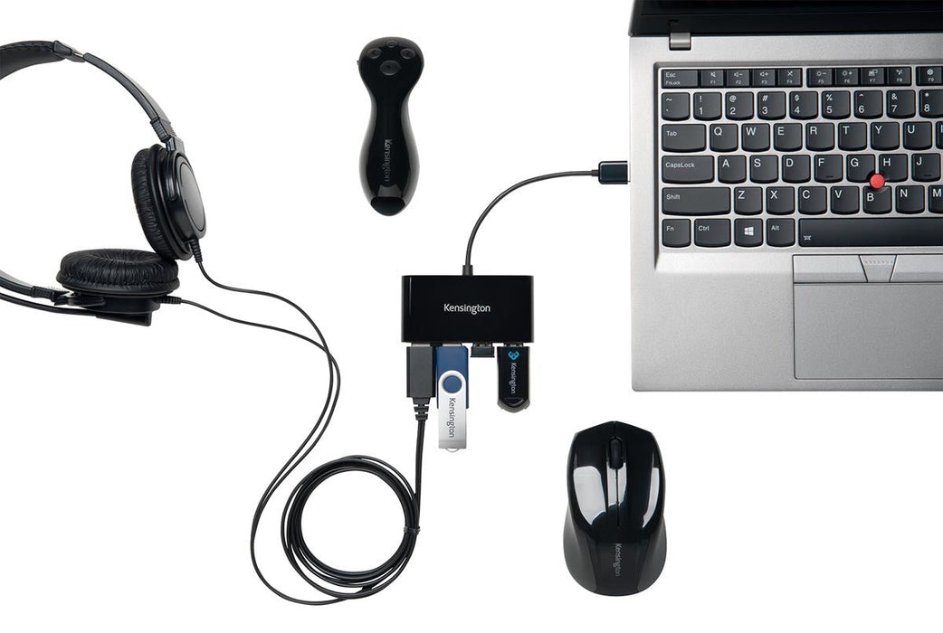 Kensington USB 2.0 Hub mini 4 - poorten - OfficeTown