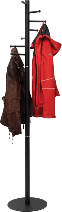 Kledingrek MAUL Caurus metaal, 177 cm hoog, 7 ophangrails, zwart RAL9004 - OfficeTown