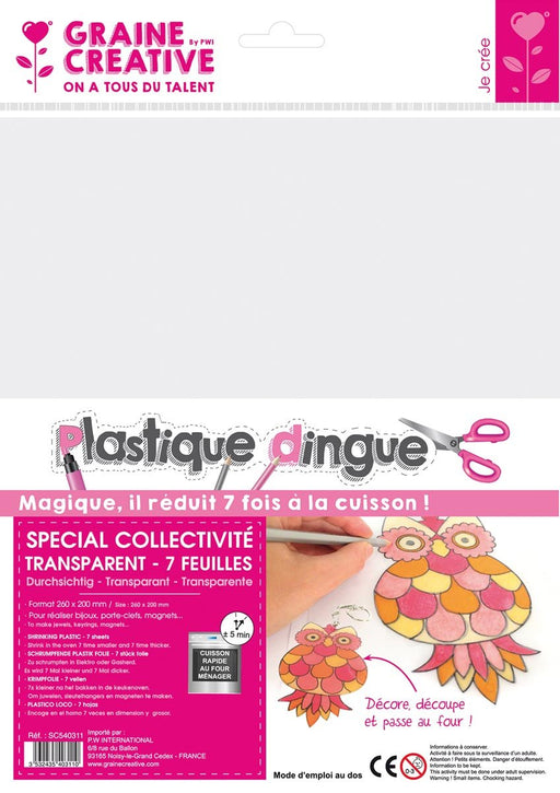Krimpplastic van Graine Créative, transparant, etui met 7 vellen - OfficeTown