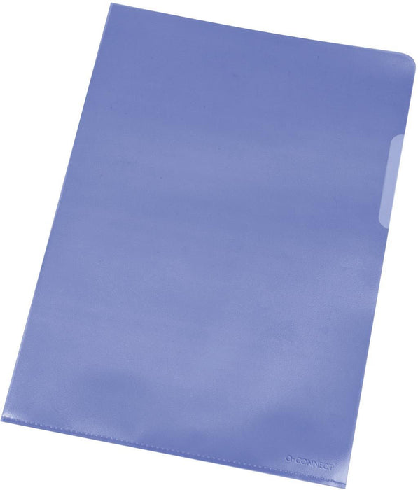 L - map blauw 120 micron pak van 100 stuks van Q - CONNECT - OfficeTown