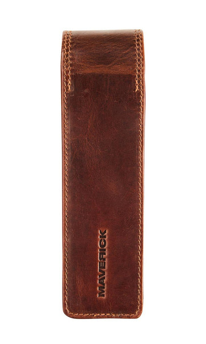 Lederen etui voor 2 pennen, vintage bruin - OfficeTown
