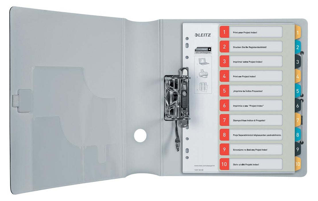 Leitz Cosy tabbladen, ft A4, 11 - gaatsperforatie, PP, geassorteerde kleuren, set 1 - 10 - OfficeTown