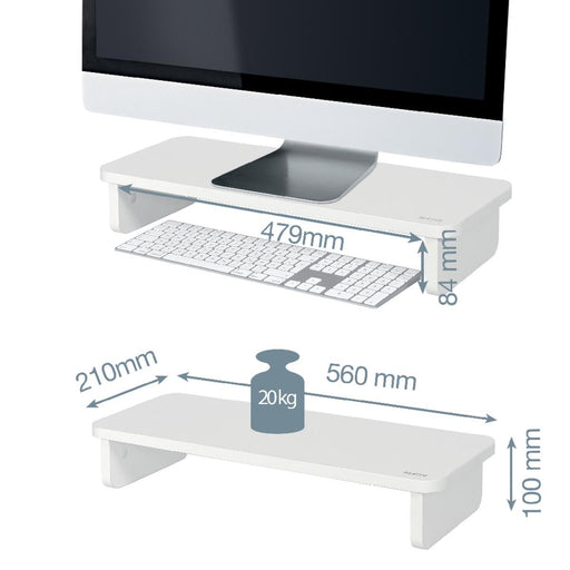 Leitz Ergo monitorstandaard, wit - OfficeTown