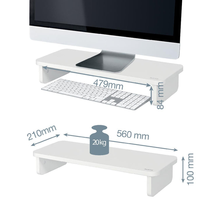 Leitz Ergo monitorstandaard, wit - OfficeTown