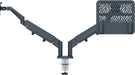 Leitz Ergo ruimtebesparende monitorarm, dubbele arm met 1 laptoparm, grijs - OfficeTown