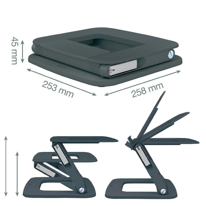 Leitz Ergo verstelbare laptopstandaard, grijs - OfficeTown
