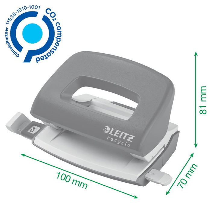 Leitz NeXXt Recycle Mini perforator, 10 blad, blauw - OfficeTown