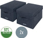 Leitz stoffen opbergdoos, grijs, set van 2, klein - OfficeTown