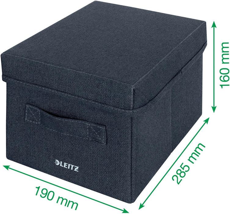 Leitz stoffen opbergdoos, grijs, set van 2, klein - OfficeTown