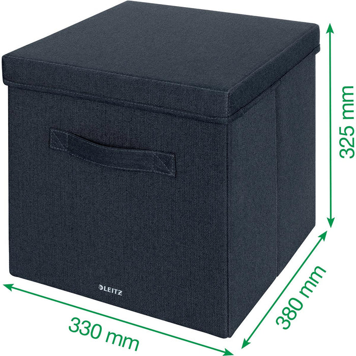 Leitz stoffen opbergdozen, grote maat, grijs, 2 stuks - OfficeTown