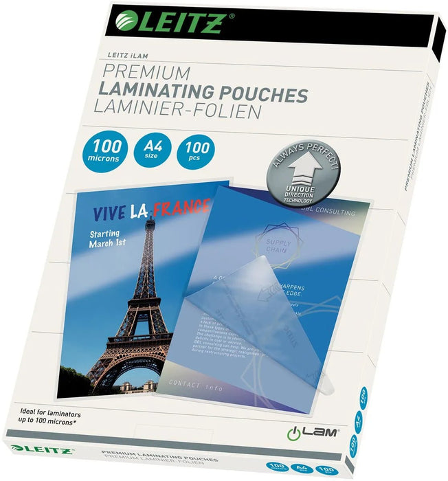 Leitz UDT lamineerhoes ft A4, 200 micron (2 x 100 micron), pak van 100 stuks - OfficeTown
