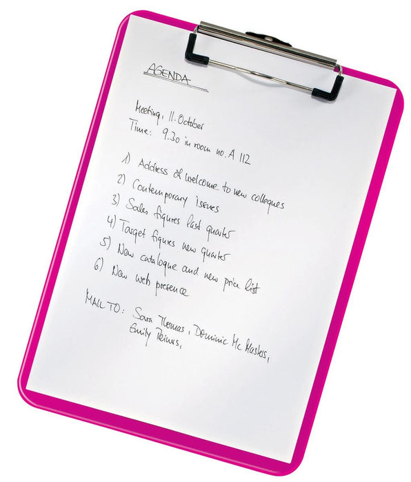 Leitz WOW klemplaat, ft A4, roze - OfficeTown
