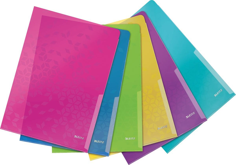Leitz WOW L - map A4, uit PP, geassorteerde kleuren 6 stuks - OfficeTown
