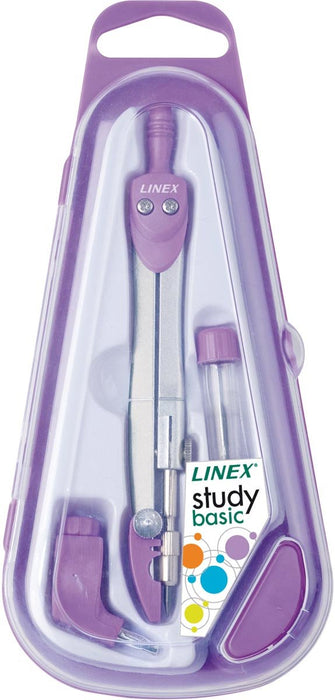 Linex schoolpasser 950, 3 - delig, in een ophangdoosje, in geassorteerde kleuren - OfficeTown