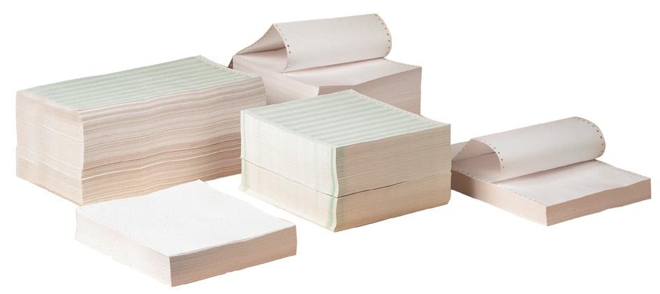 Listingpapier gelijnd, groen, doos van 2000 vel - OfficeTown