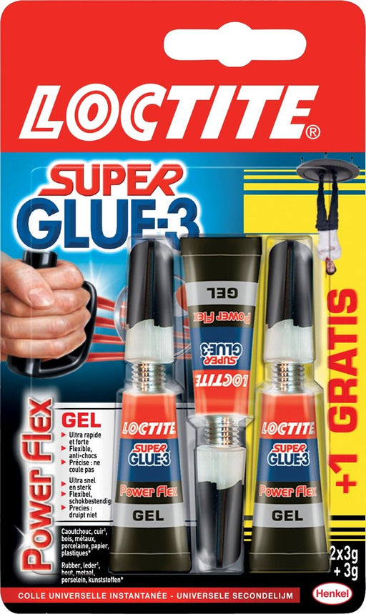 Loctite secondelijm Power Flex, 2 + 1 gratis, op blister - OfficeTown