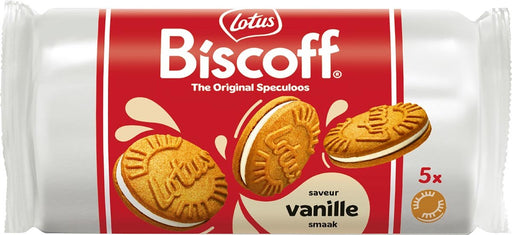 Lotus Biscoff Gevulde Speculoos, Display van 16 stuks met 5 koekjes, 50 g, Vanille - OfficeTown