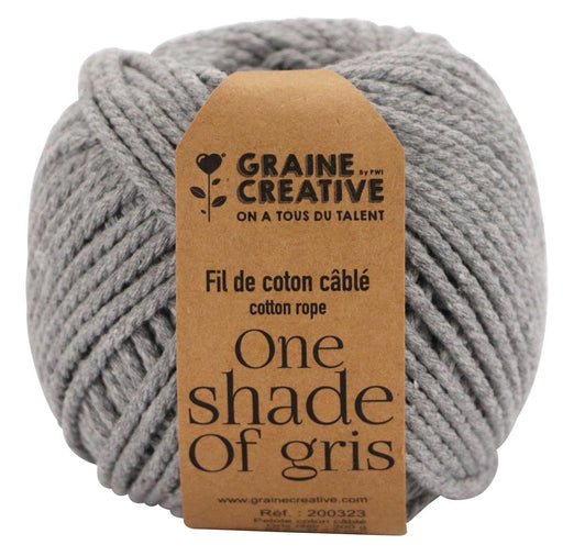 Macramé touw van Graine Créative, 2,5 mm x 80 m, lichtgrijs - OfficeTown