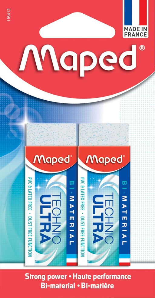Maped gum Technic Ultra Classic, blister met 2 stuks - OfficeTown