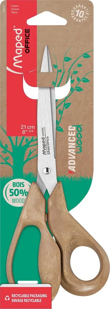 Maped Office Geavanceerde Houten Schaar, 21 cm, asymmetrisch met ecologische verpakking - OfficeTown