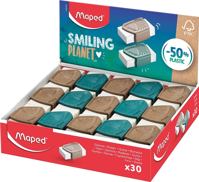 Maped Smiling Planet gum, display van 30 stuks - OfficeTown