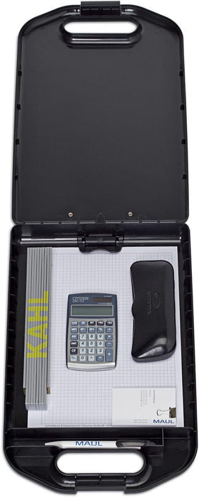 MAUL klembordkoffer A4 zwart van hard kunststof PP met handvat 41.5x25.8x5.3cm - OfficeTown