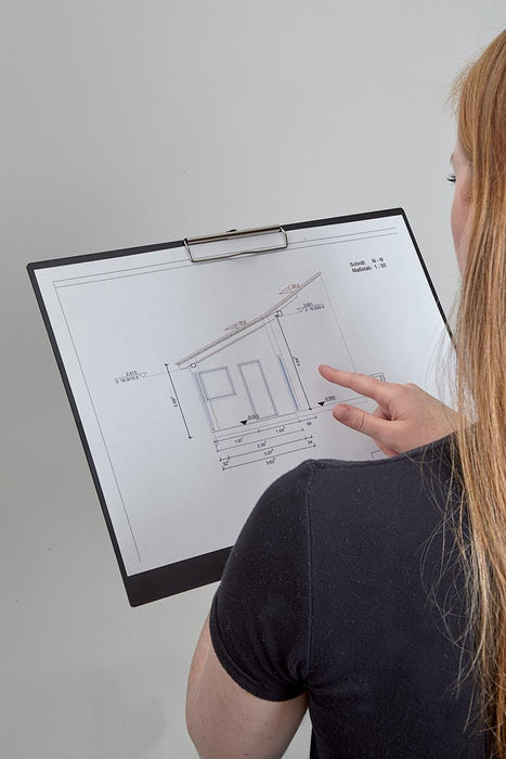MAUL klemplaat van hard kunststof PP A3 liggend zwart, niet transparant - OfficeTown