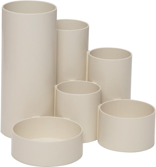 MAULtubo pennenbak, 6 vaks, Ø 15 x 12,5 cm, voor 85% uit gerecycleerd PS, wit - OfficeTown